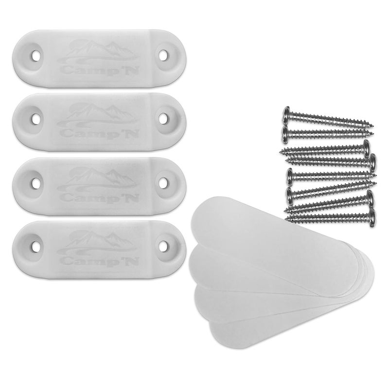 Camp'N RV Magnetic Door Catch - White 2-Pair - Strong Magnetic Hold, Rust Proof, Black OEM, Includes Mounting Tape & Hardware - Ideal RV Door Magnetic Catch for Camper Trailer - Image 1